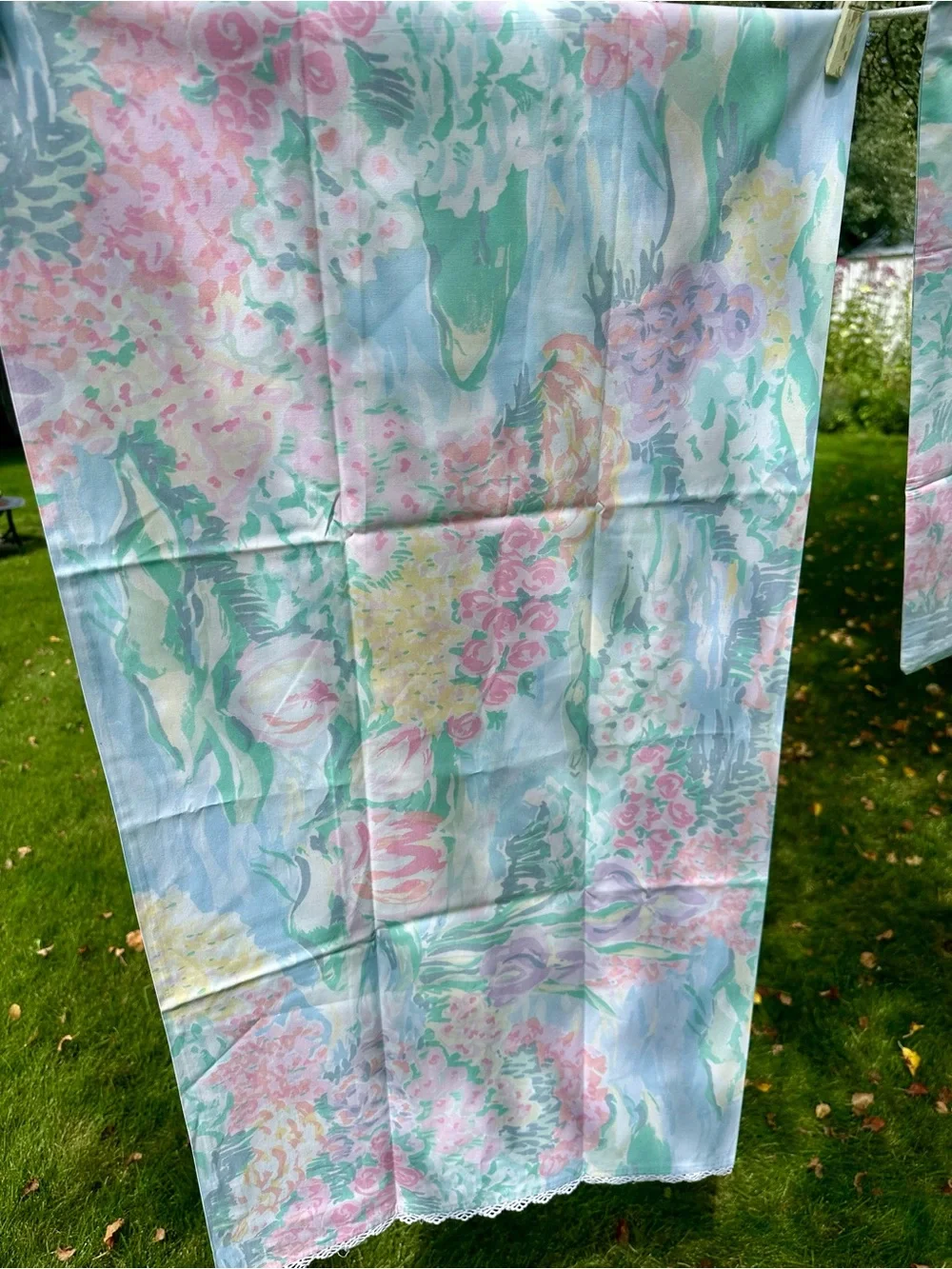 Vintage Martex Monet Gardens 6 piece King Sheet Set